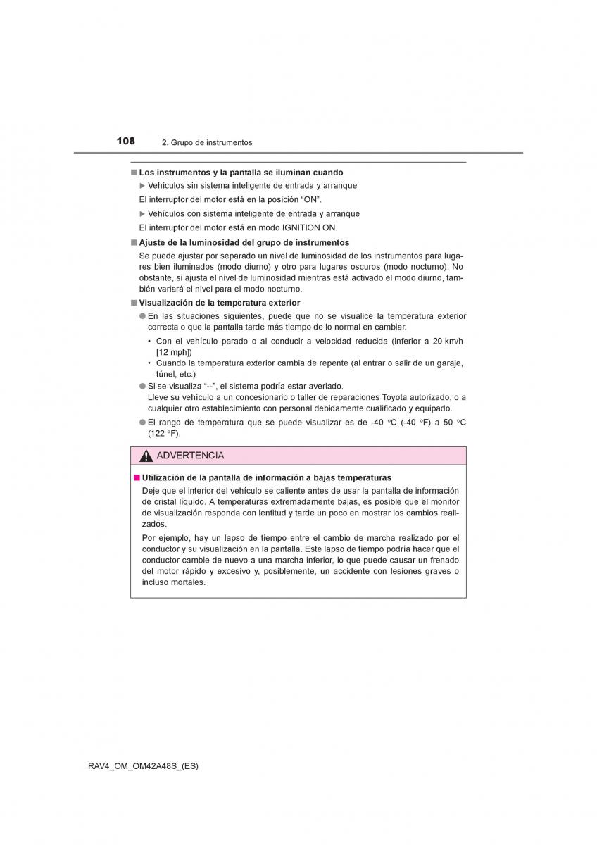 Toyota RAV4 IV 4 manual del propietario / page 108