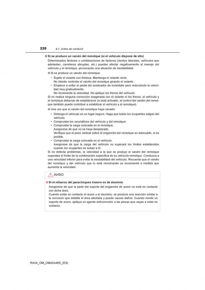 Toyota RAV4 IV 4 manual del propietario / page 220