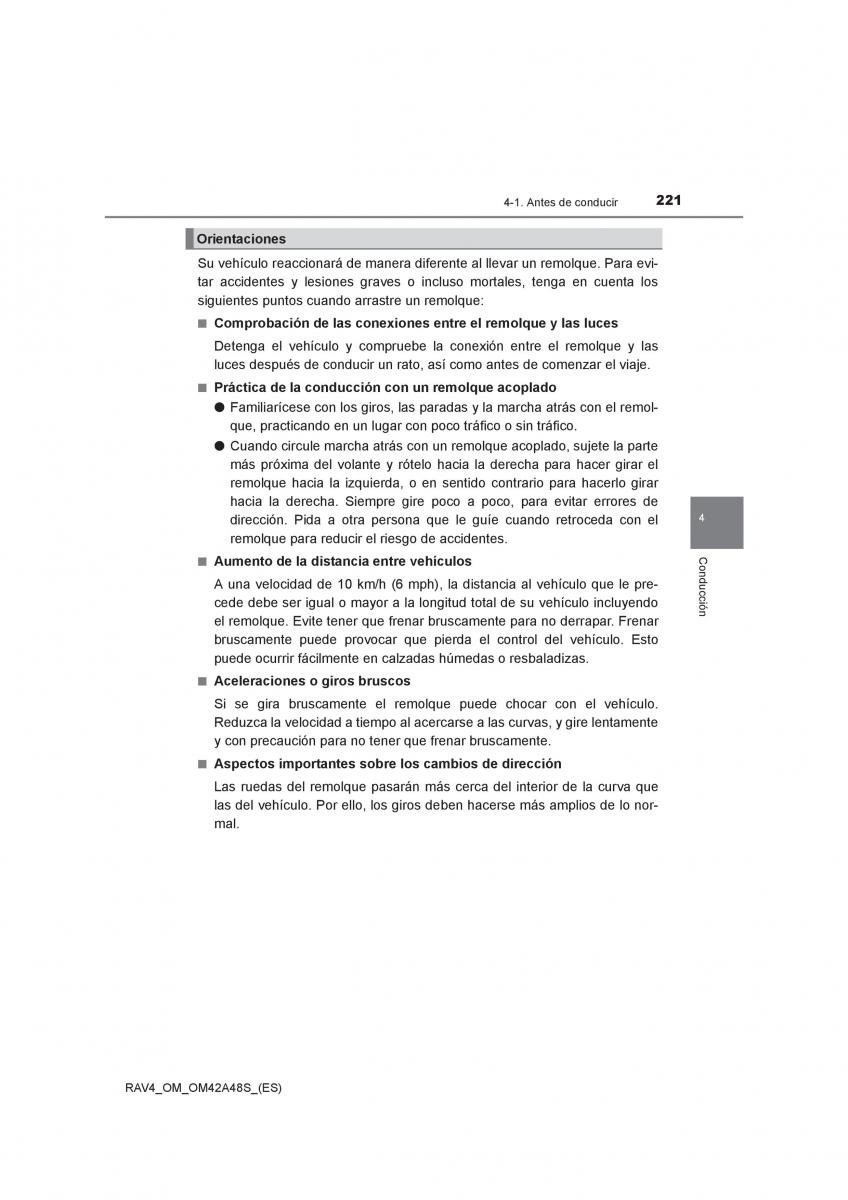 Toyota RAV4 IV 4 manual del propietario / page 221