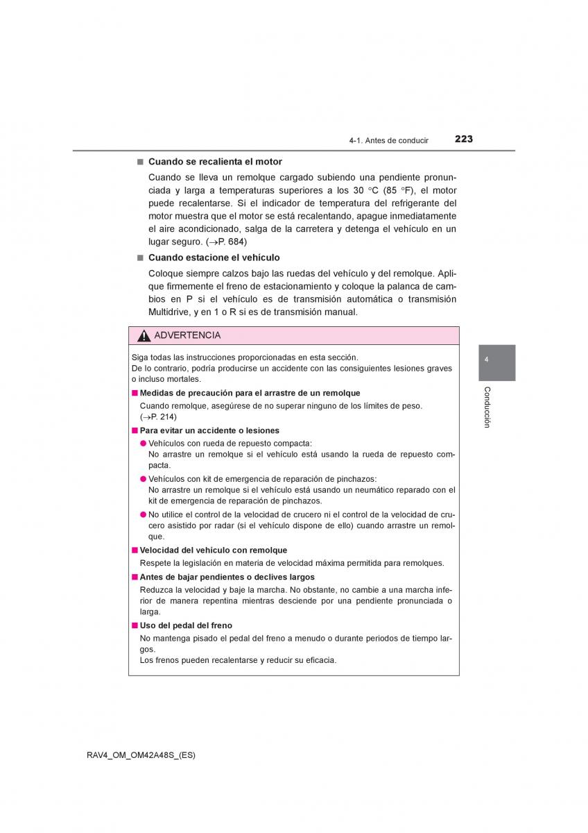 Toyota RAV4 IV 4 manual del propietario / page 223