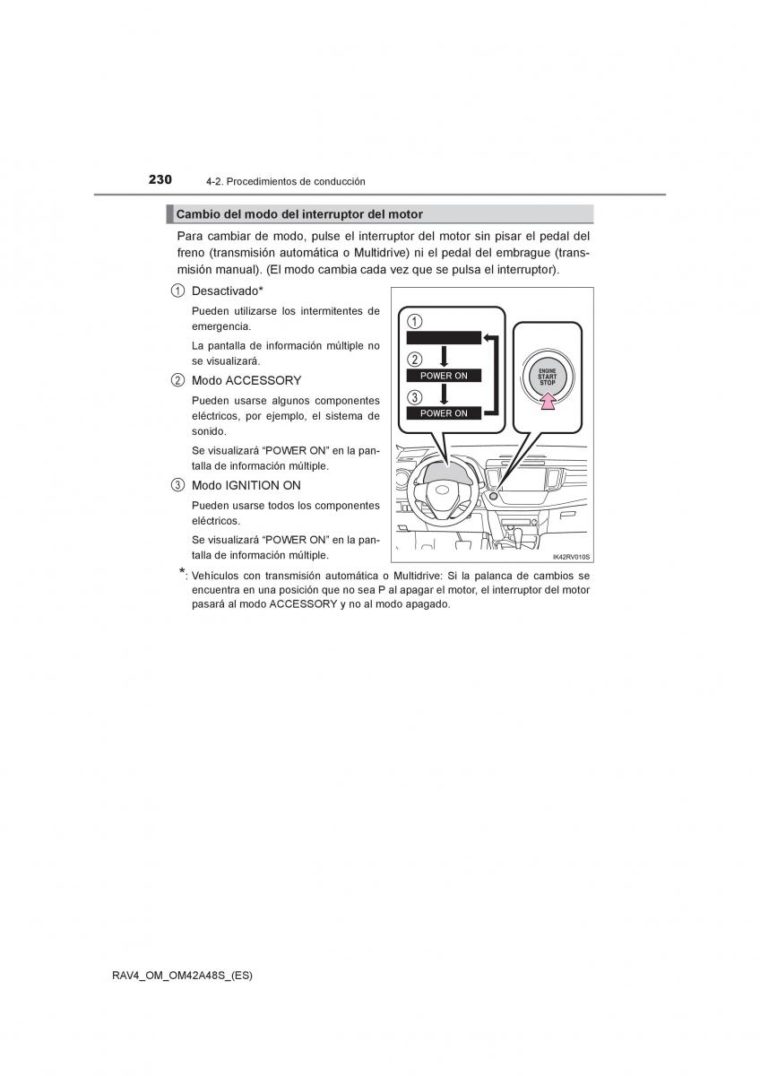 Toyota RAV4 IV 4 manual del propietario / page 230