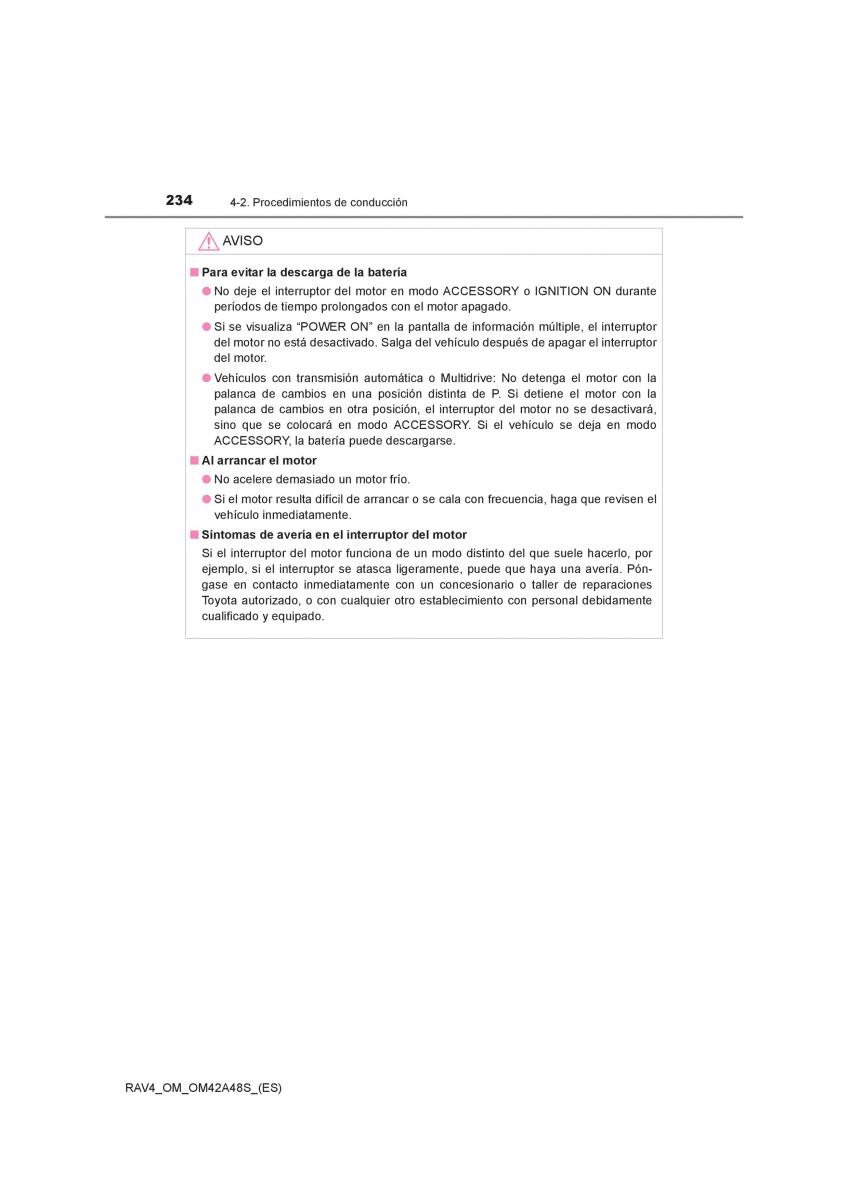 Toyota RAV4 IV 4 manual del propietario / page 234