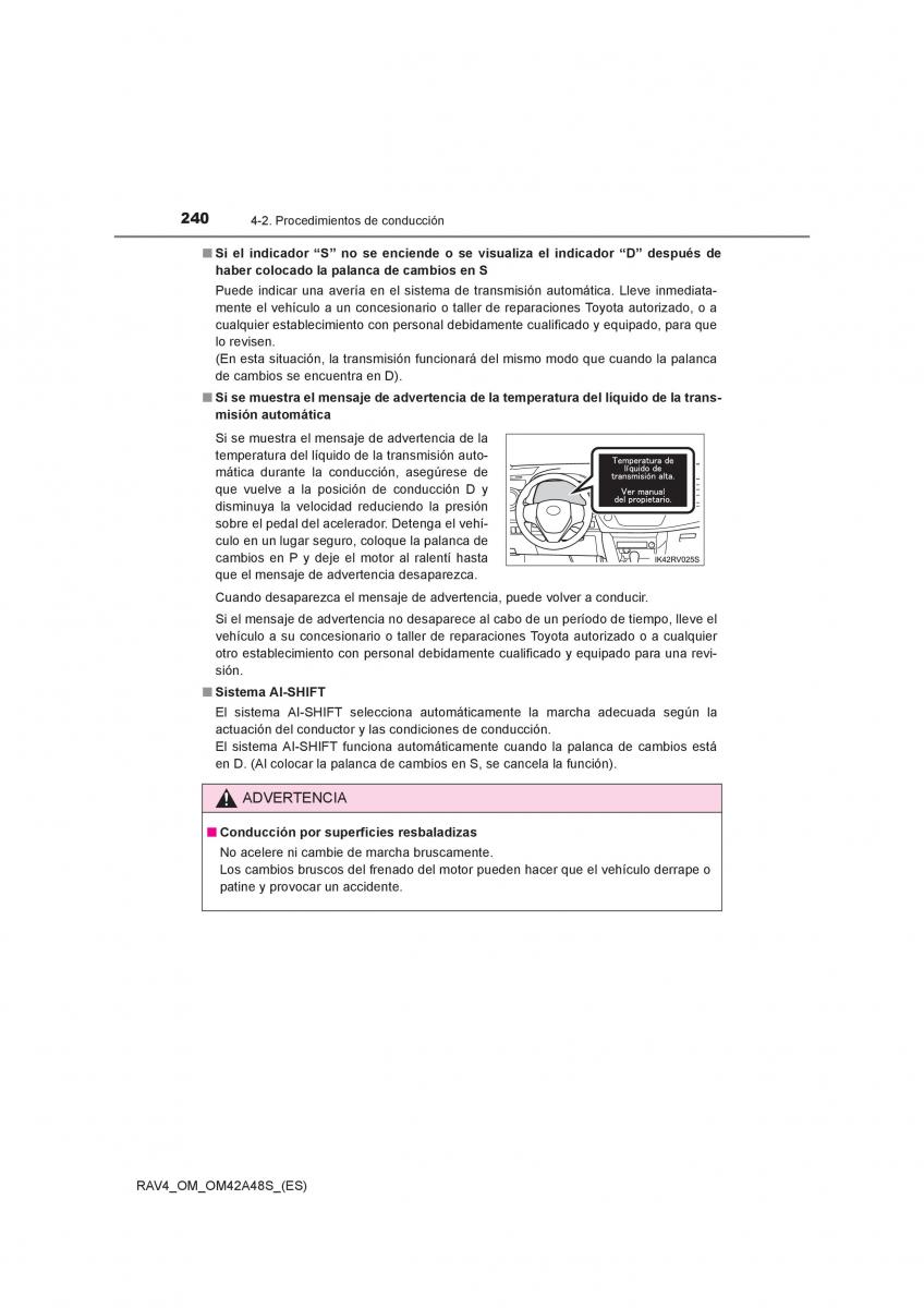 Toyota RAV4 IV 4 manual del propietario / page 240