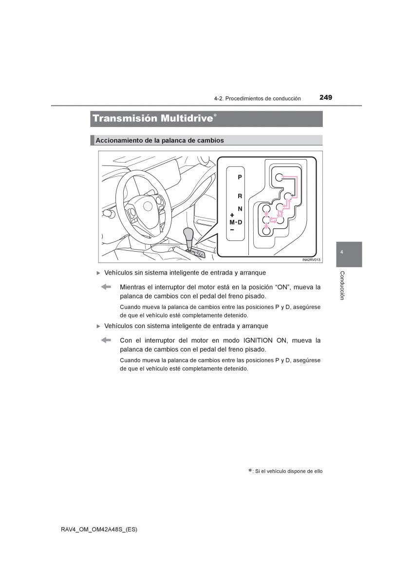 Toyota RAV4 IV 4 manual del propietario / page 249