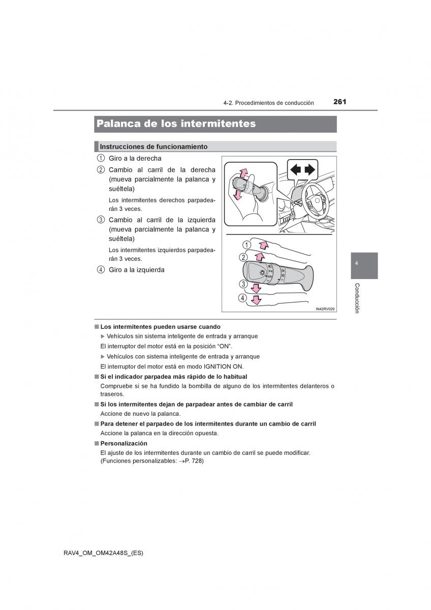 Toyota RAV4 IV 4 manual del propietario / page 261