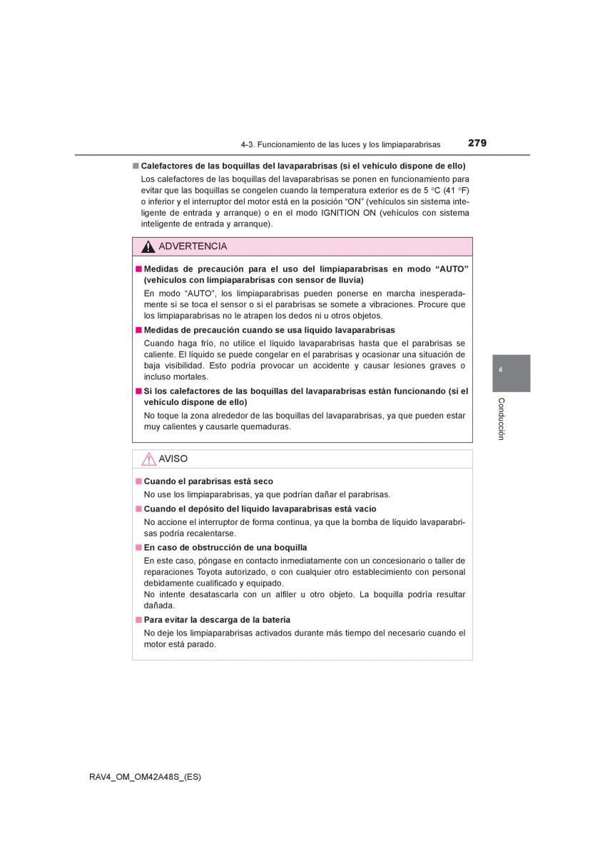 Toyota RAV4 IV 4 manual del propietario / page 279