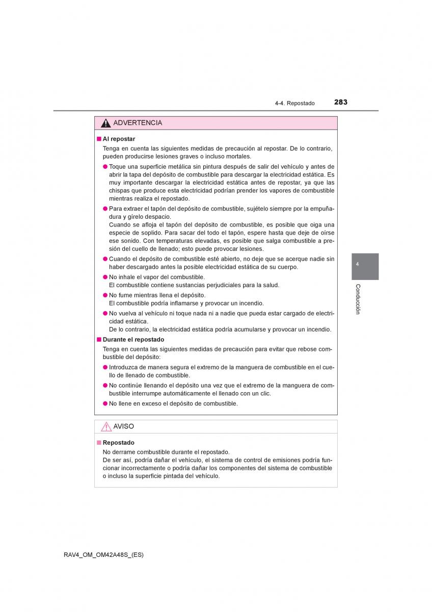 Toyota RAV4 IV 4 manual del propietario / page 283