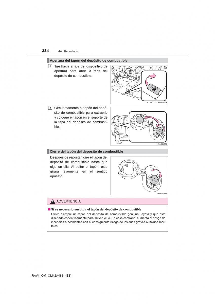 Toyota RAV4 IV 4 manual del propietario / page 284