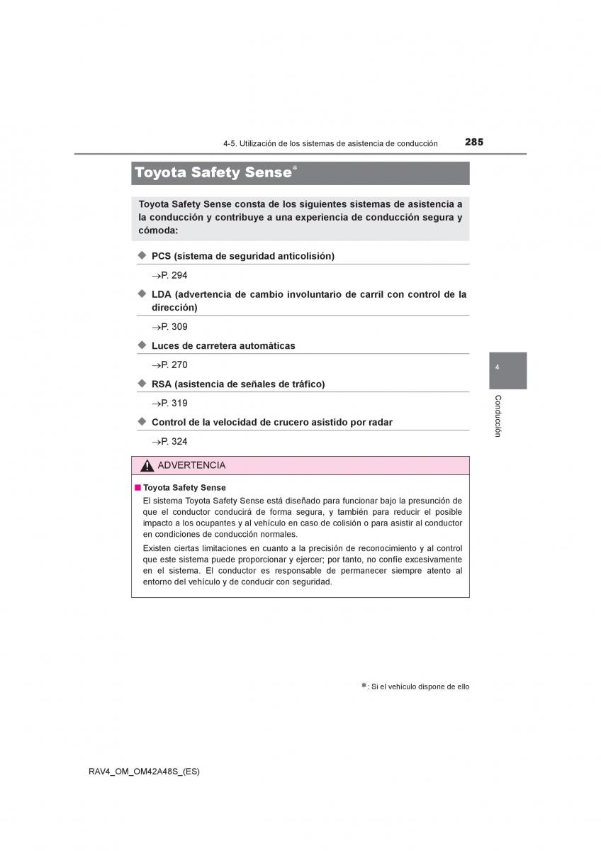 Toyota RAV4 IV 4 manual del propietario / page 285