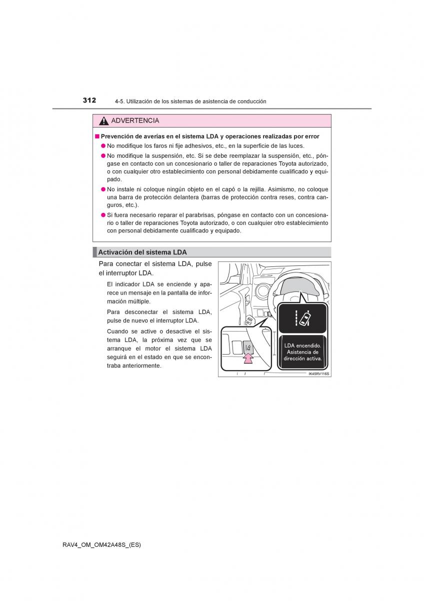 Toyota RAV4 IV 4 manual del propietario / page 312