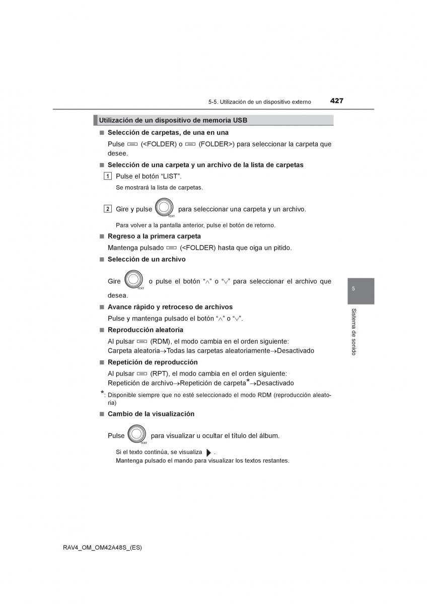 Toyota RAV4 IV 4 manual del propietario / page 427