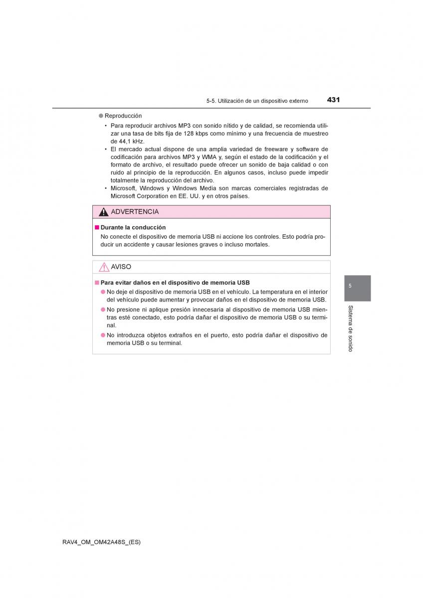 Toyota RAV4 IV 4 manual del propietario / page 431