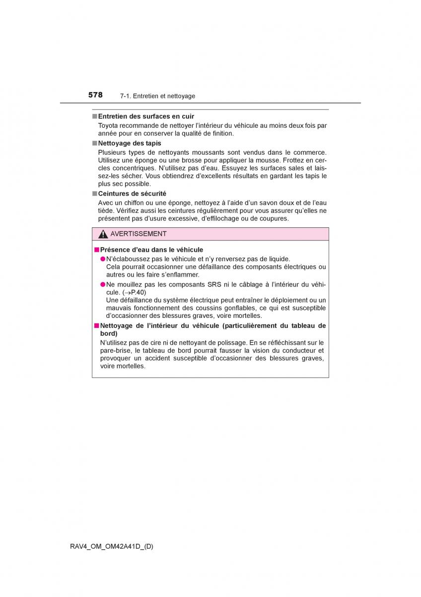 manual  Toyota RAV4 IV 4 manuel du proprietaire / page 579