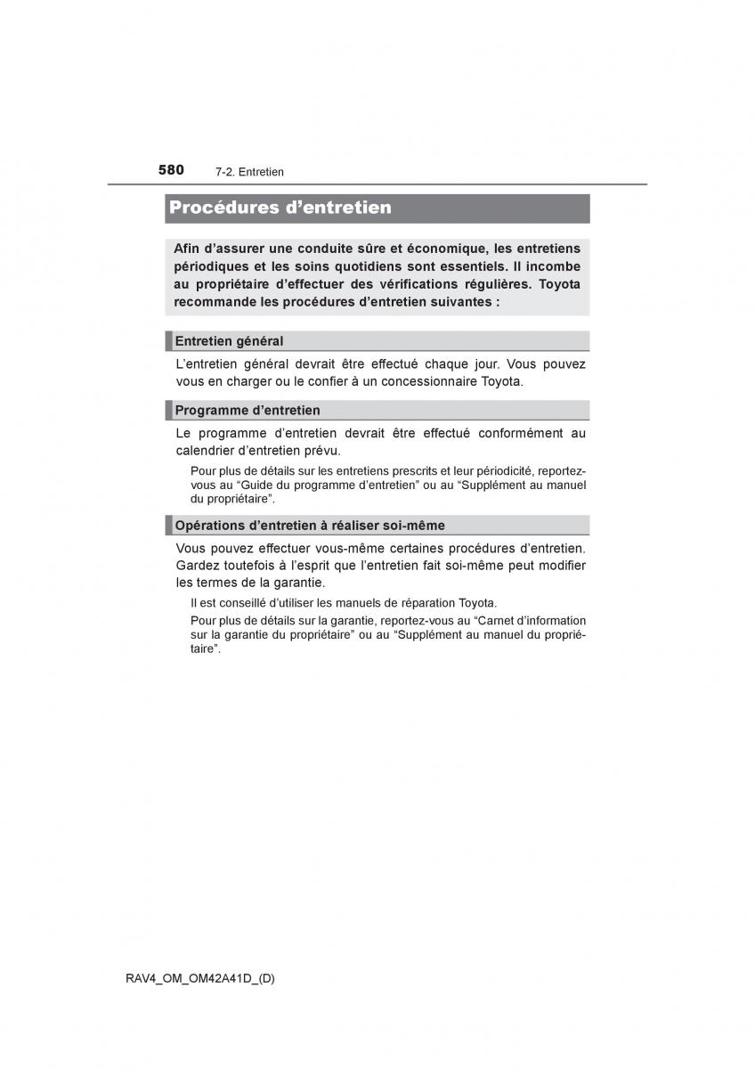 manual  Toyota RAV4 IV 4 manuel du proprietaire / page 581