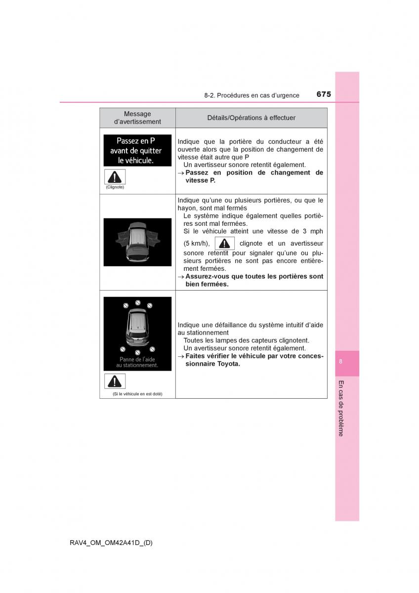 manual  Toyota RAV4 IV 4 manuel du proprietaire / page 676