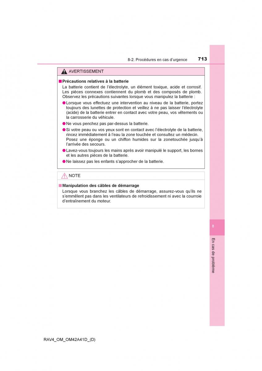 manual  Toyota RAV4 IV 4 manuel du proprietaire / page 714