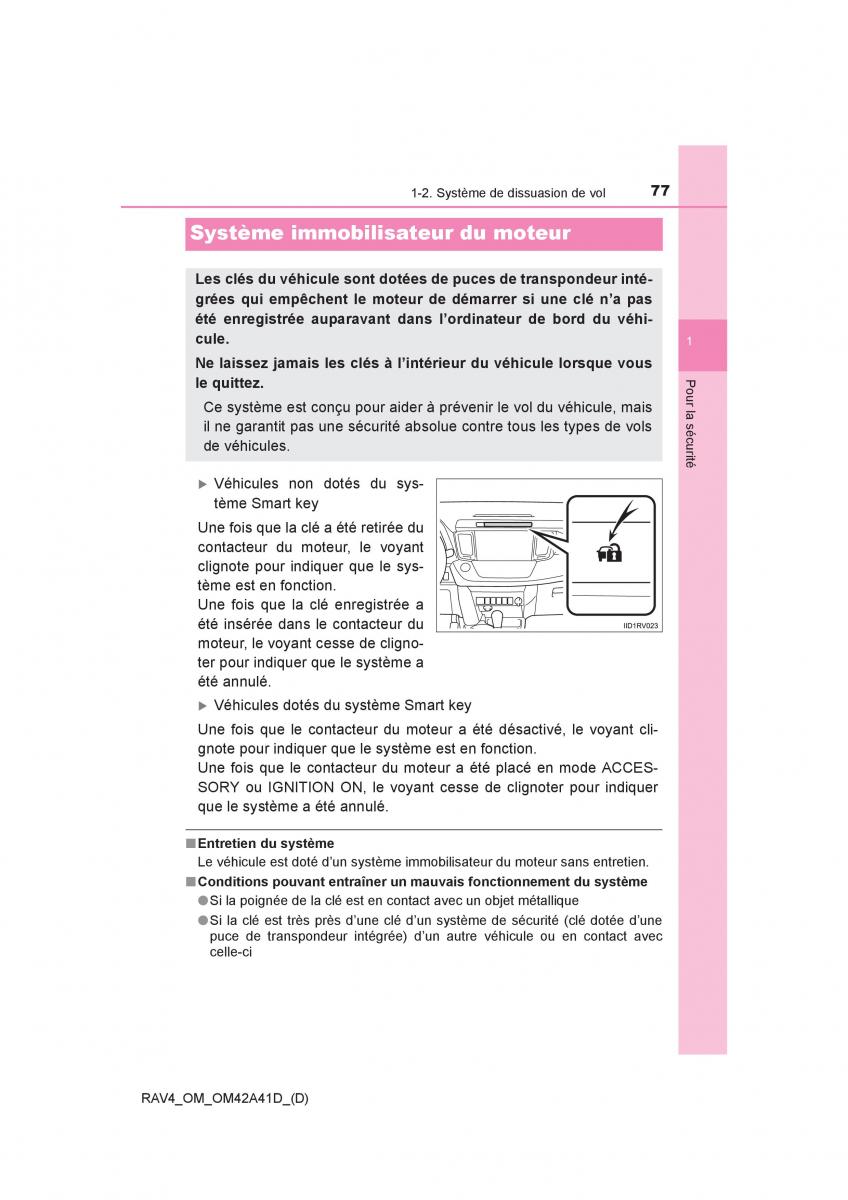 manual  Toyota RAV4 IV 4 manuel du proprietaire / page 78