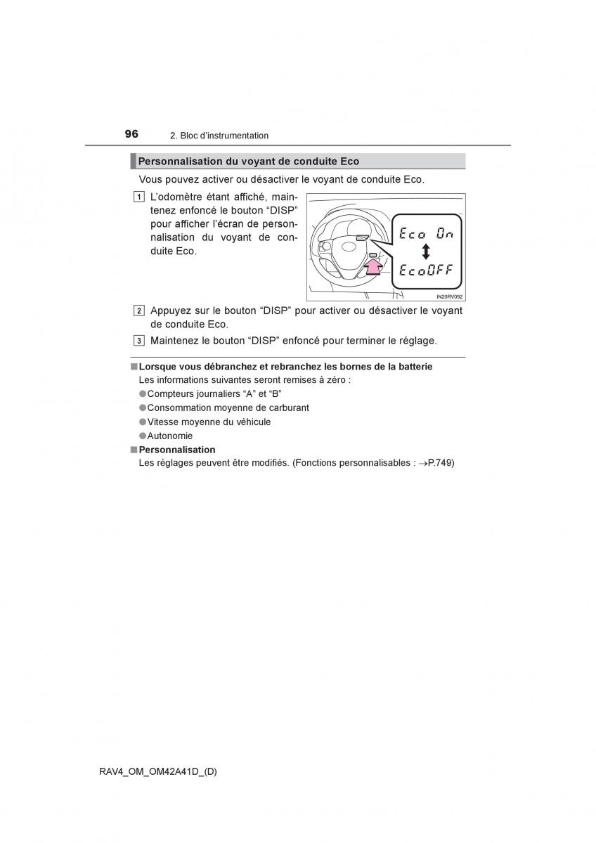 manual  Toyota RAV4 IV 4 manuel du proprietaire / page 97