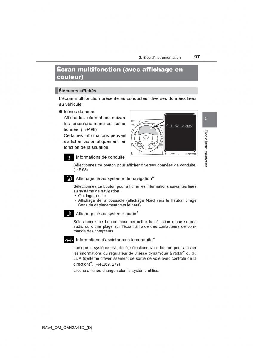 manual  Toyota RAV4 IV 4 manuel du proprietaire / page 98