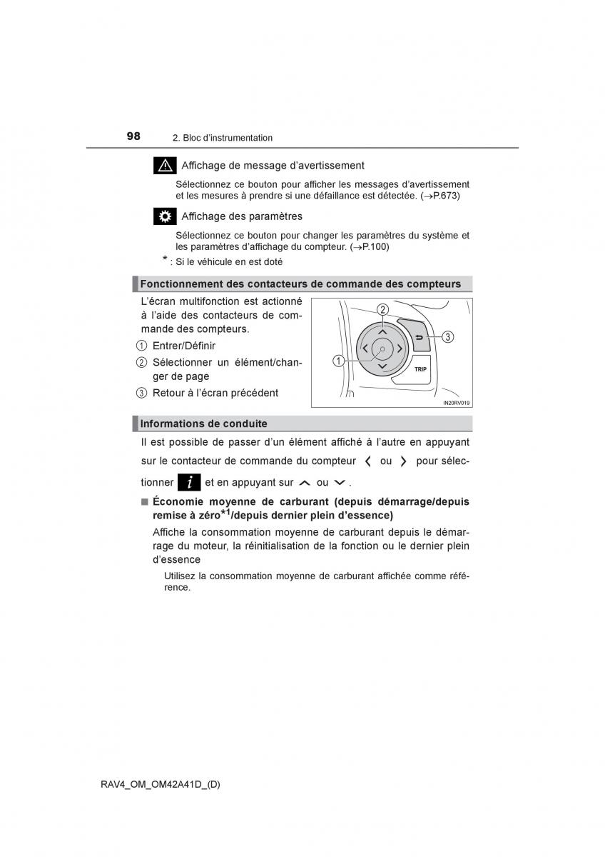 manual  Toyota RAV4 IV 4 manuel du proprietaire / page 99