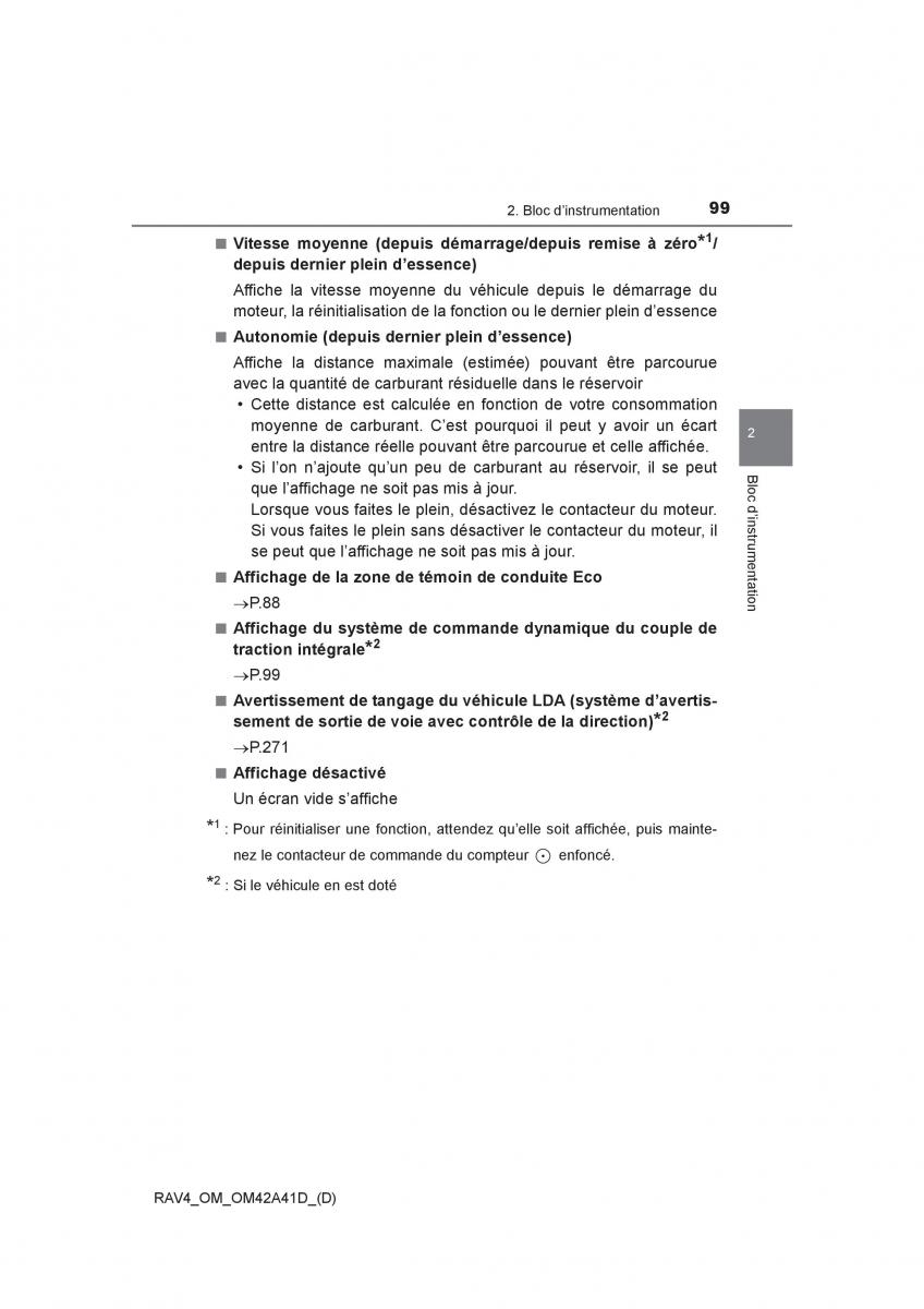 manual  Toyota RAV4 IV 4 manuel du proprietaire / page 100