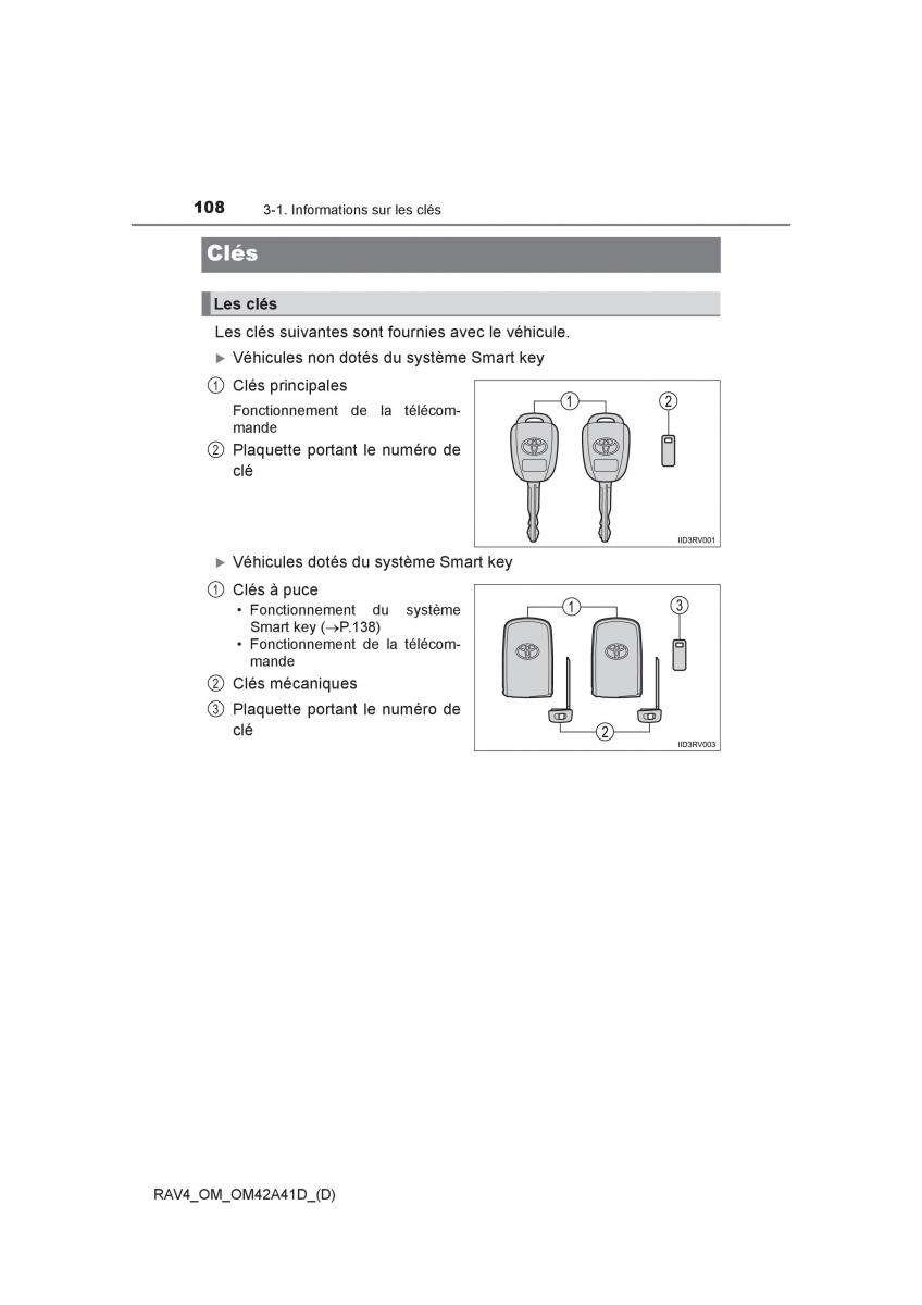 manual  Toyota RAV4 IV 4 manuel du proprietaire / page 109