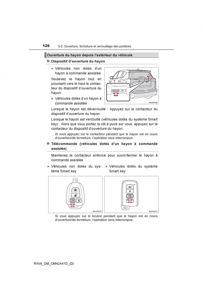 manual  Toyota RAV4 IV 4 manuel du proprietaire / page 127