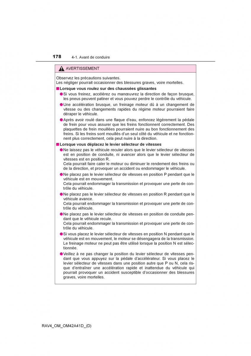 manual  Toyota RAV4 IV 4 manuel du proprietaire / page 179