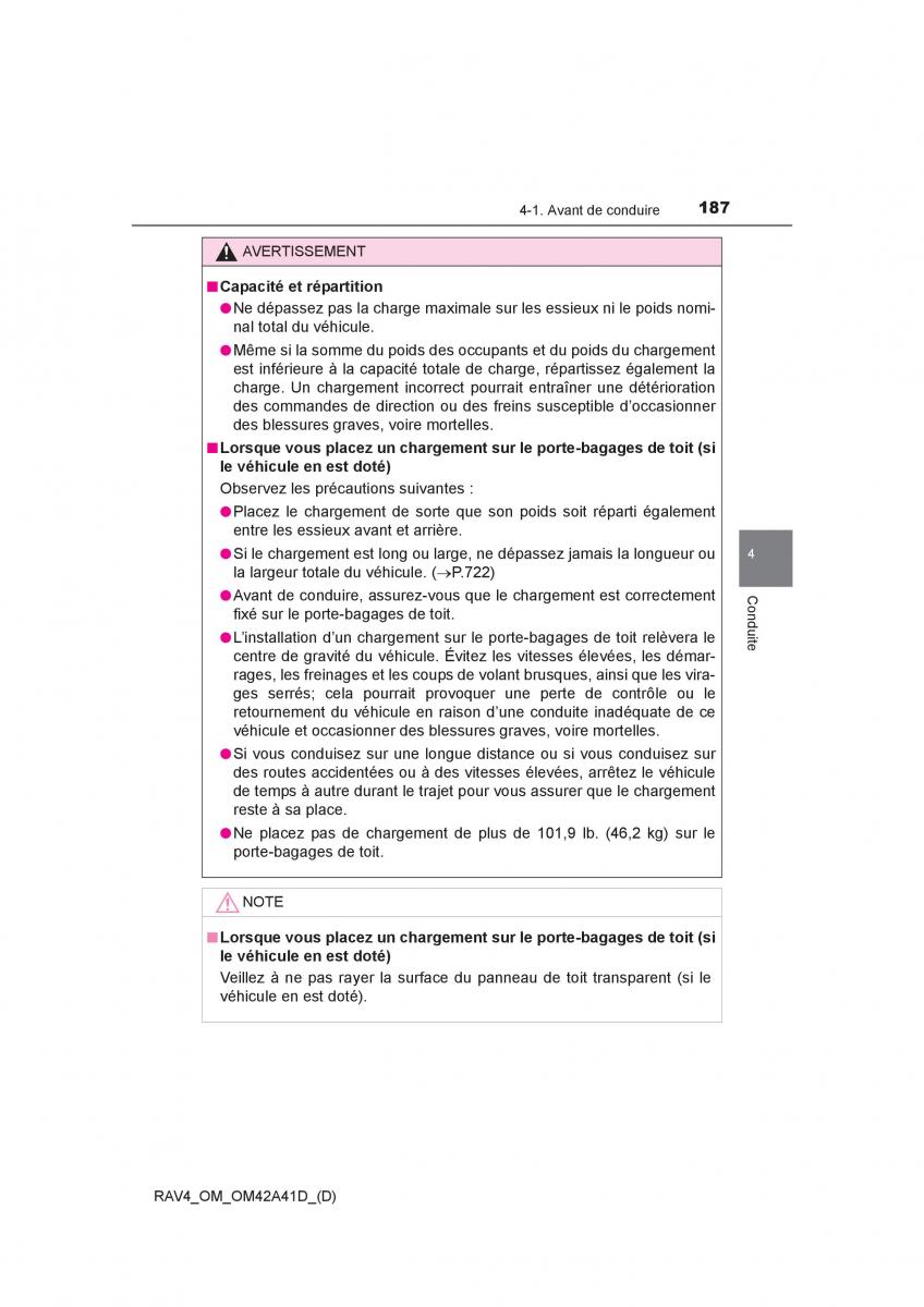 manual  Toyota RAV4 IV 4 manuel du proprietaire / page 188