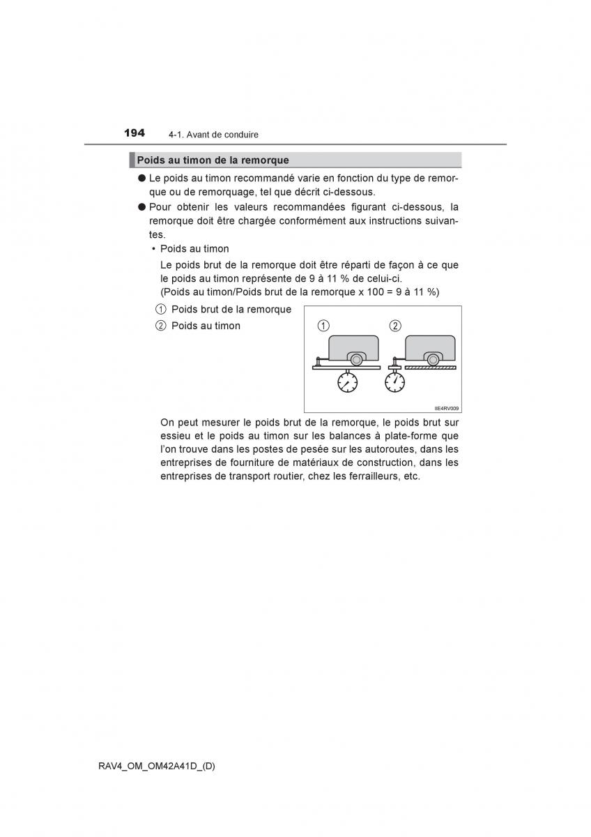 manual  Toyota RAV4 IV 4 manuel du proprietaire / page 195