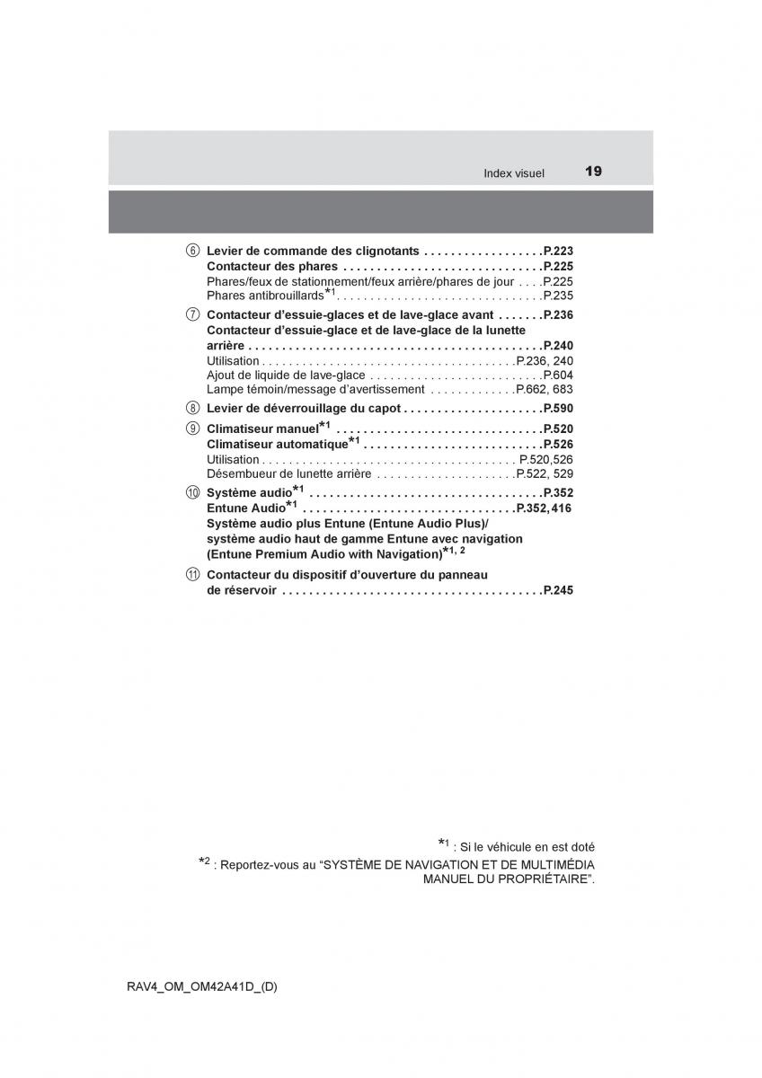 Toyota RAV4 IV 4 manuel du proprietaire / page 20