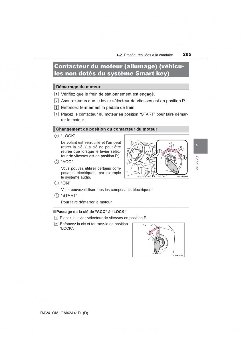 manual  Toyota RAV4 IV 4 manuel du proprietaire / page 206