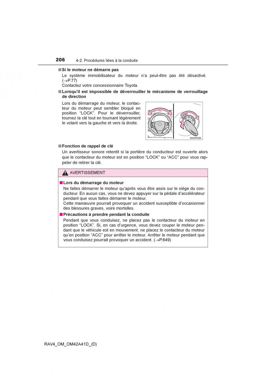 manual  Toyota RAV4 IV 4 manuel du proprietaire / page 207