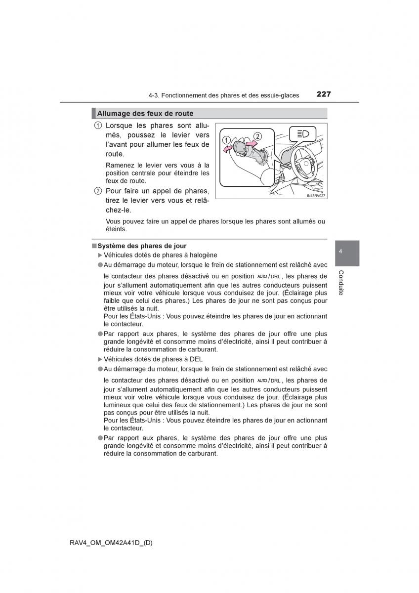 manual  Toyota RAV4 IV 4 manuel du proprietaire / page 228