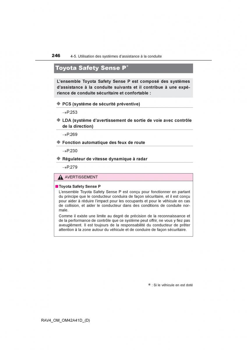 manual  Toyota RAV4 IV 4 manuel du proprietaire / page 247