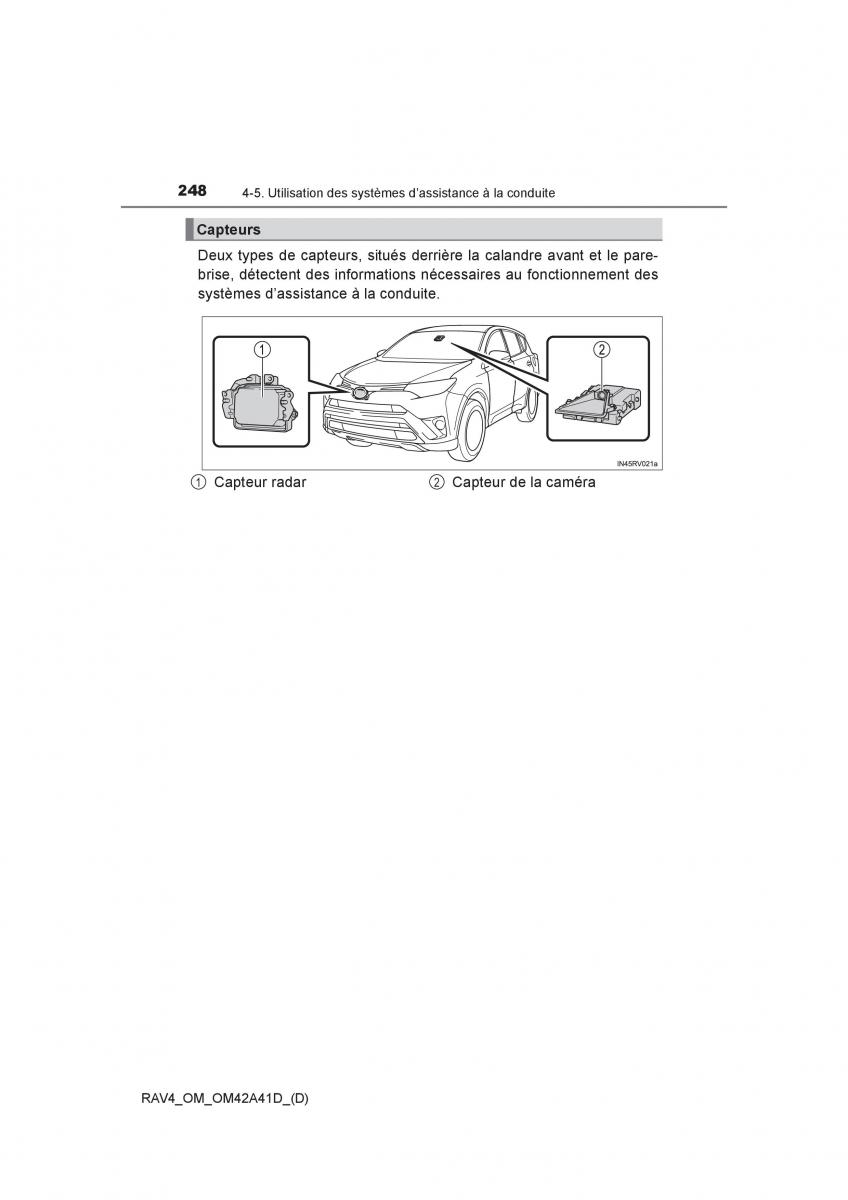 manual  Toyota RAV4 IV 4 manuel du proprietaire / page 249