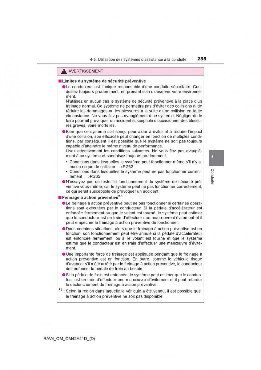 manual  Toyota RAV4 IV 4 manuel du proprietaire / page 256