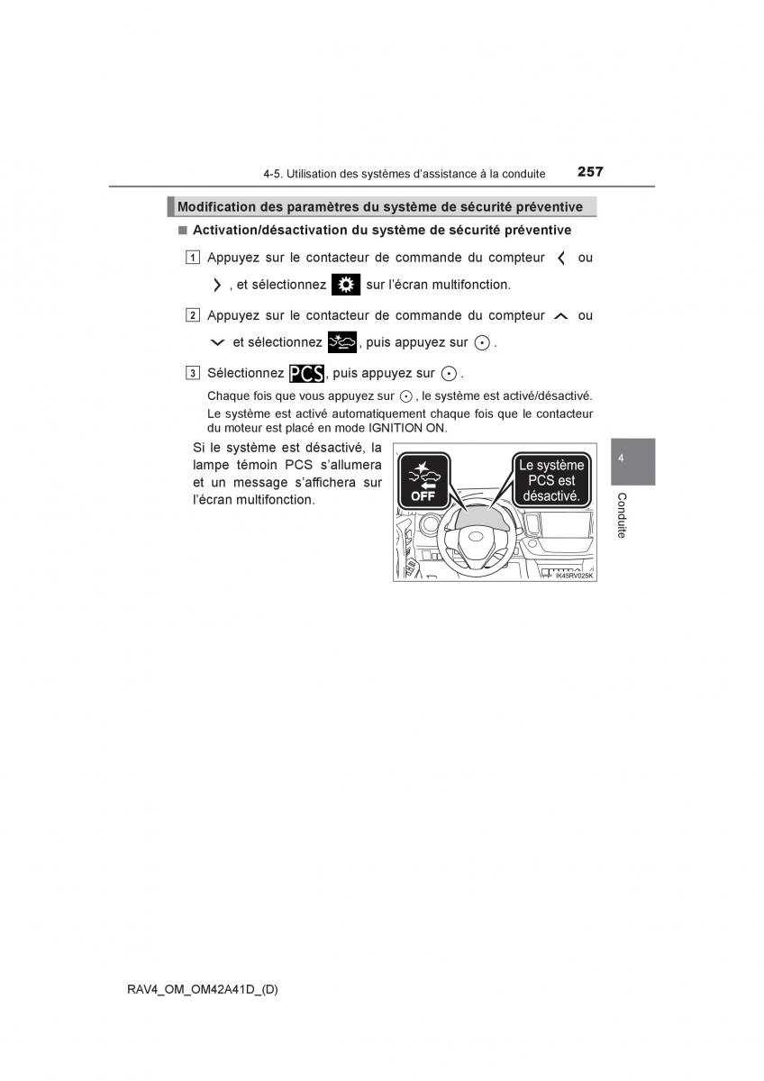 manual  Toyota RAV4 IV 4 manuel du proprietaire / page 258