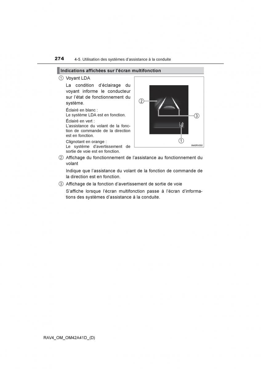 manual  Toyota RAV4 IV 4 manuel du proprietaire / page 275