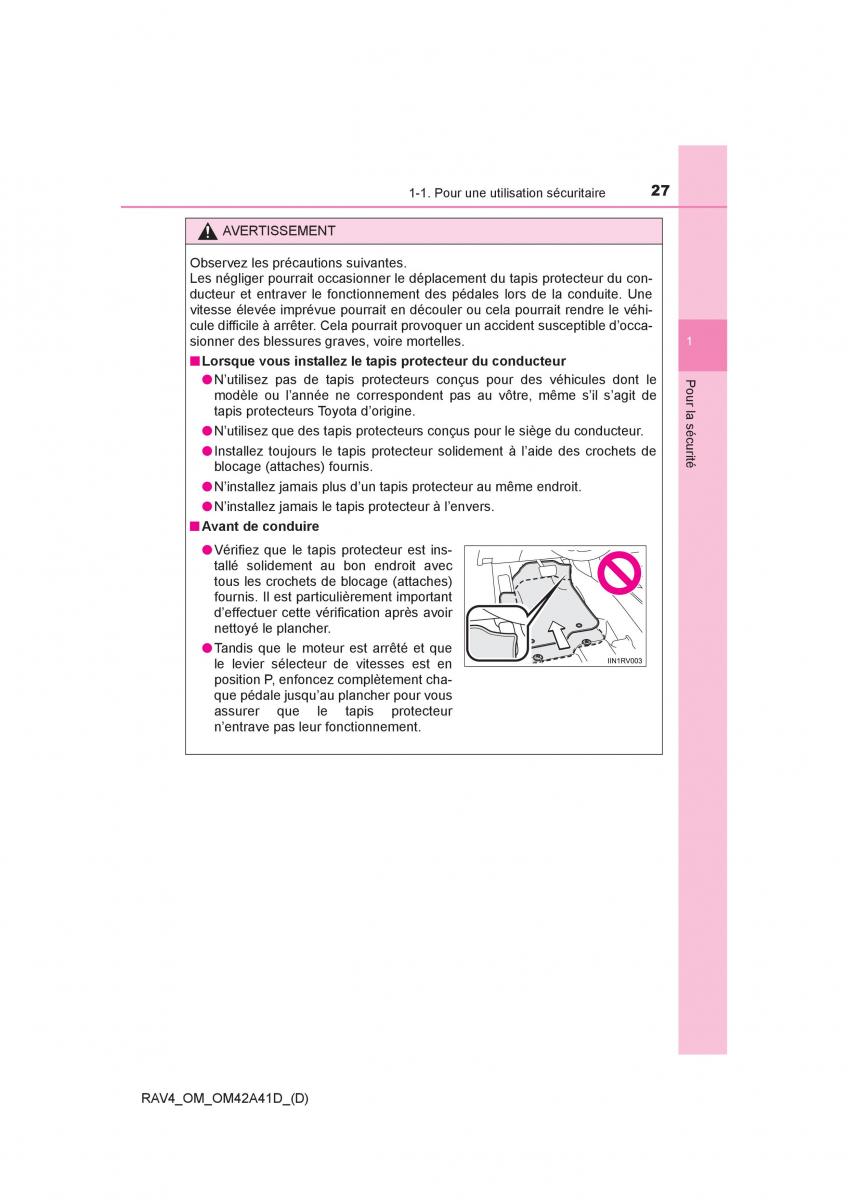 manual  Toyota RAV4 IV 4 manuel du proprietaire / page 28