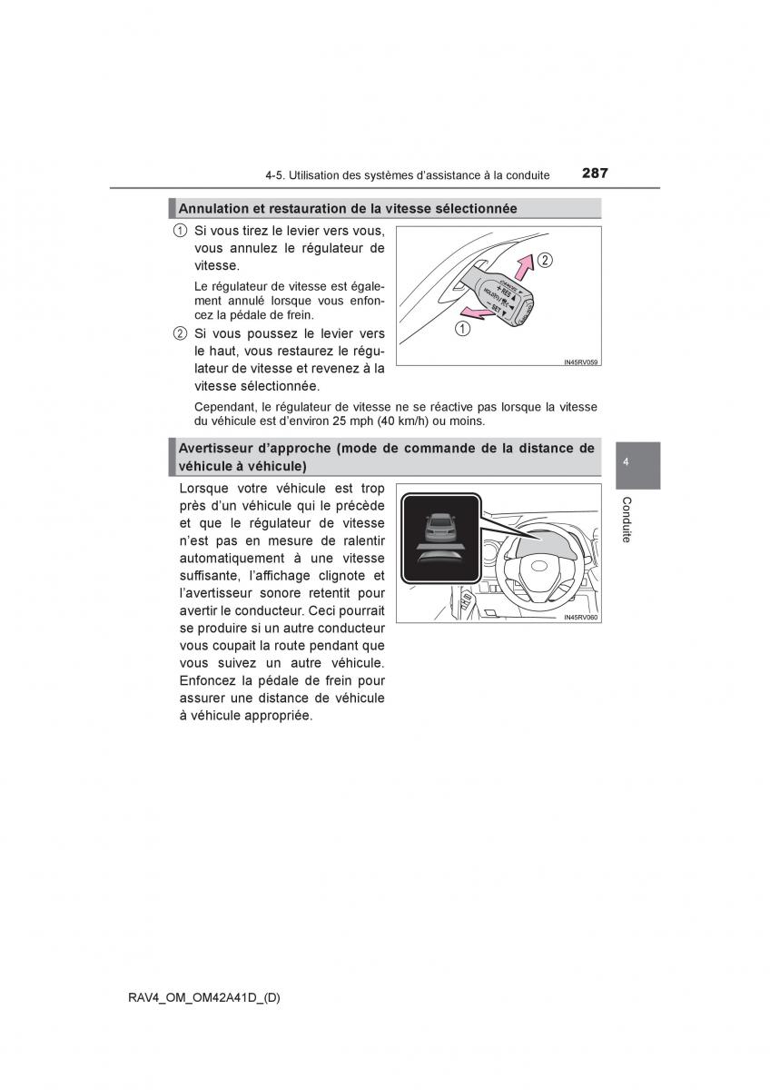 Toyota RAV4 IV 4 manuel du proprietaire / page 288