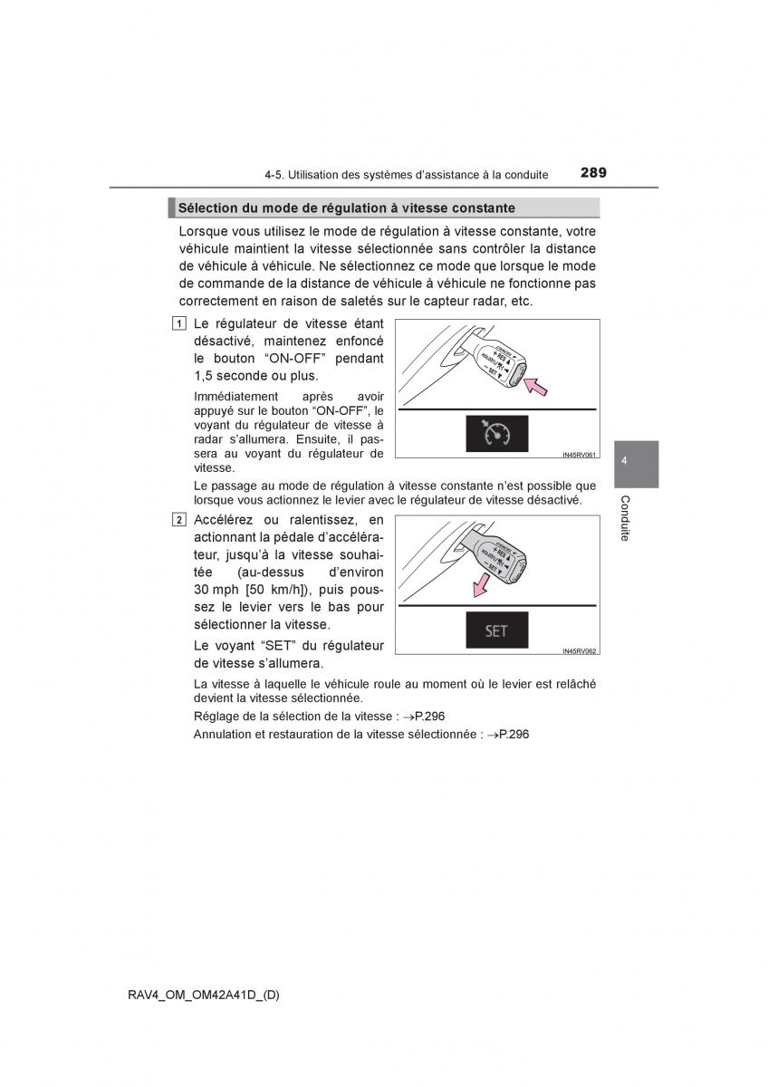 Toyota RAV4 IV 4 manuel du proprietaire / page 290