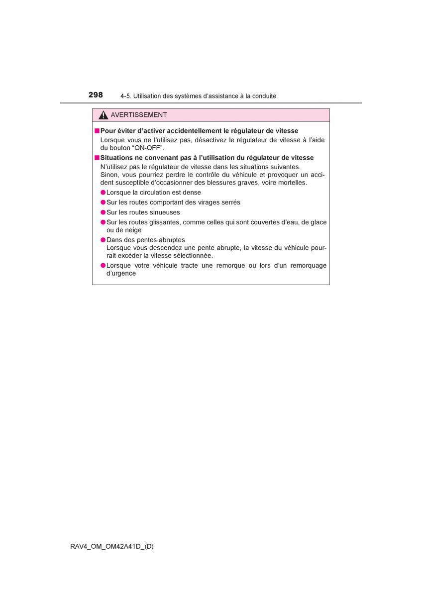 manual  Toyota RAV4 IV 4 manuel du proprietaire / page 299