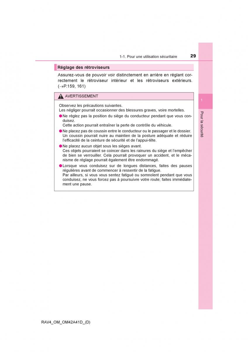 manual  Toyota RAV4 IV 4 manuel du proprietaire / page 30