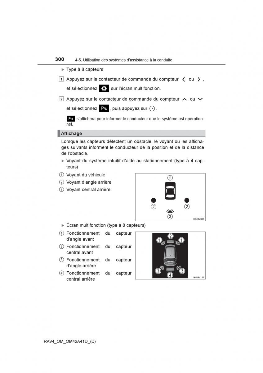 manual  Toyota RAV4 IV 4 manuel du proprietaire / page 301