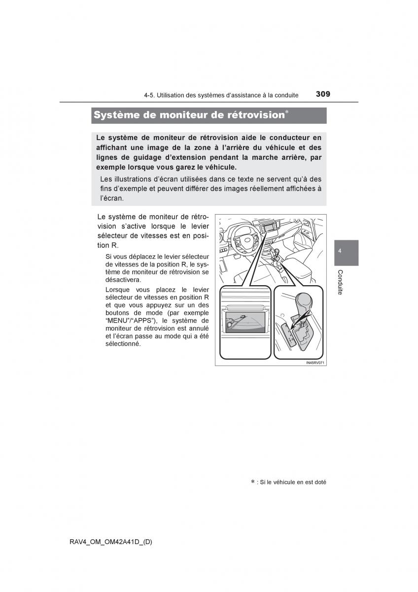 Toyota RAV4 IV 4 manuel du proprietaire / page 310