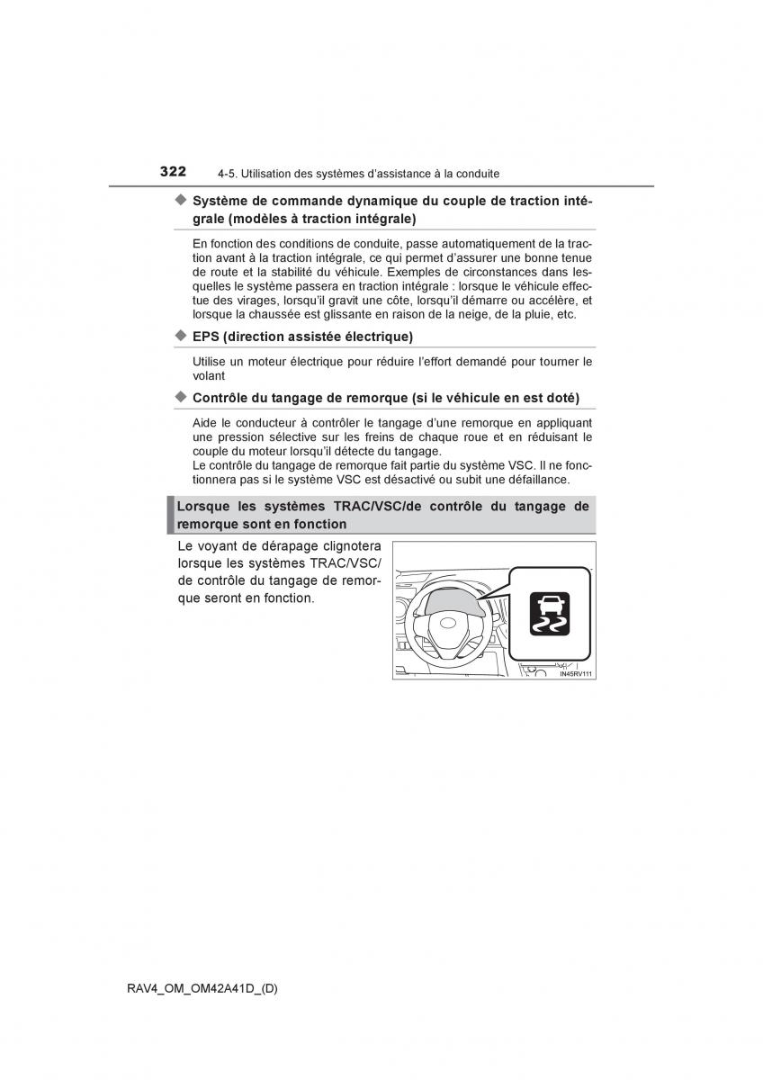 manual  Toyota RAV4 IV 4 manuel du proprietaire / page 323