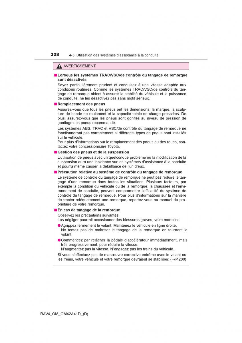 manual  Toyota RAV4 IV 4 manuel du proprietaire / page 329