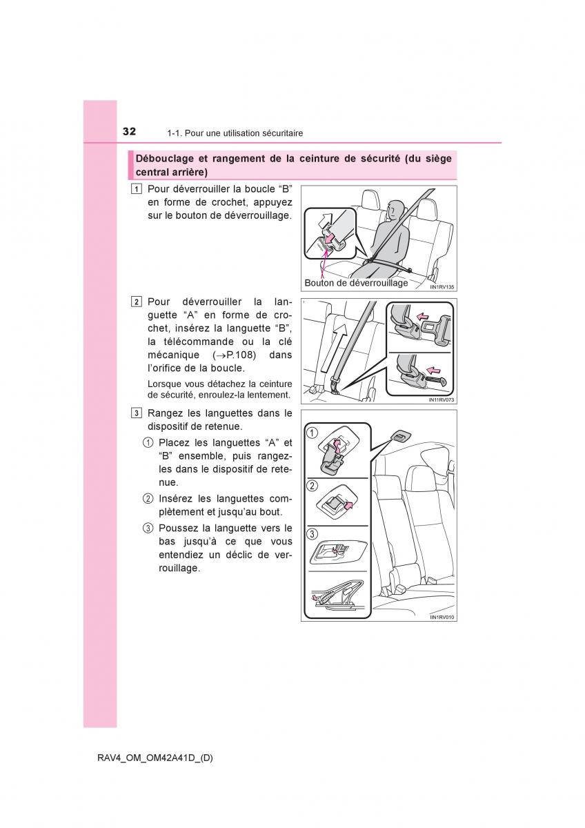 manual  Toyota RAV4 IV 4 manuel du proprietaire / page 33