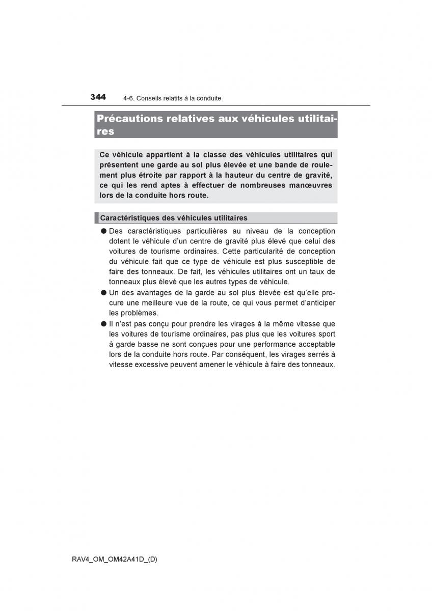 manual  Toyota RAV4 IV 4 manuel du proprietaire / page 345